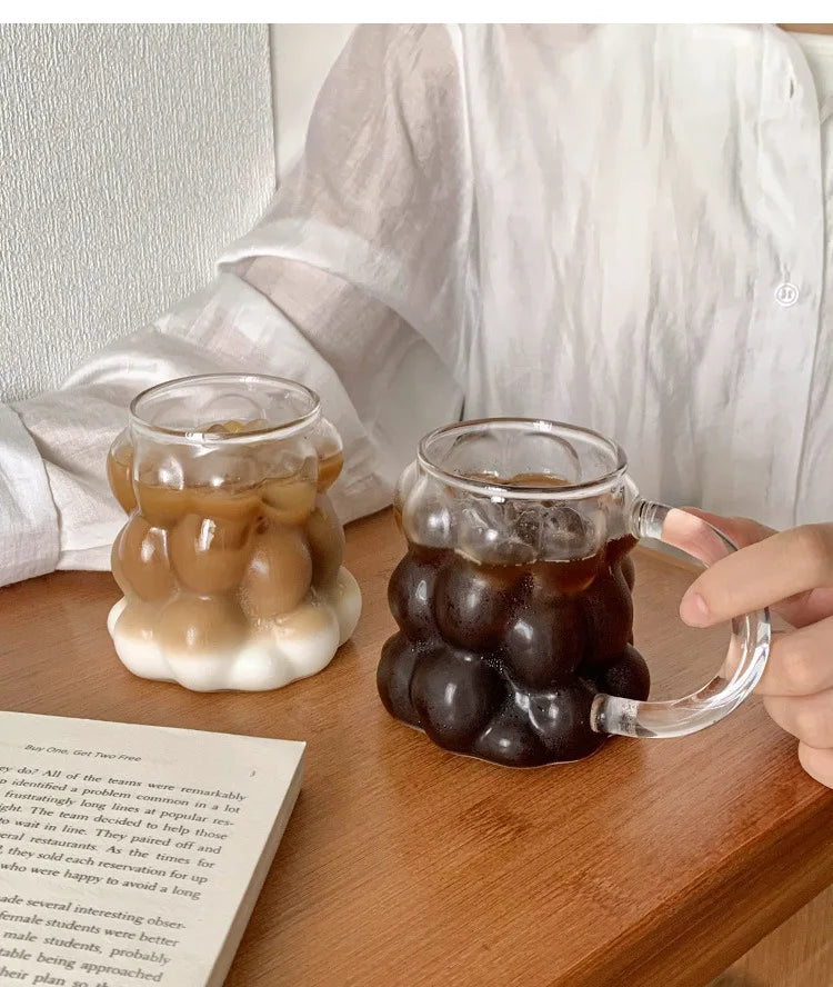 Sleek Glass Irregular Bubble Mug