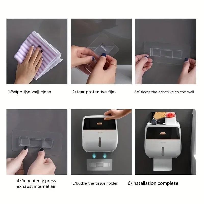 Wall-Mounted Double Layer Tissue Organizer Box - Image 6