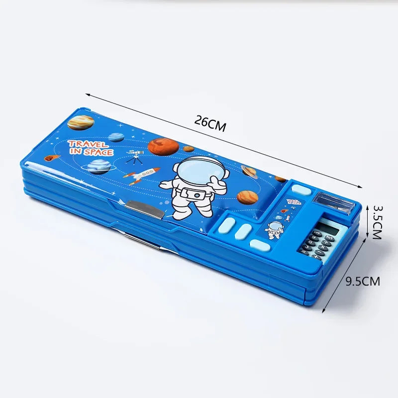 Double-Sided Creative Calculator Cute Kids Pencil Case