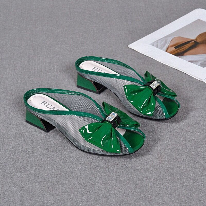 Comfy Walk Bowtie Small Sandal Heels - Image 5