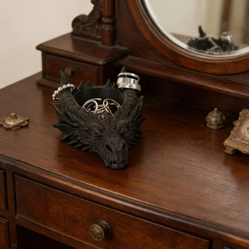Gothic Dragon Head Catchall Storage Tray - Image 1
