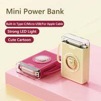 Mini Cute Built-in Cable LED Powerbank - Image 2
