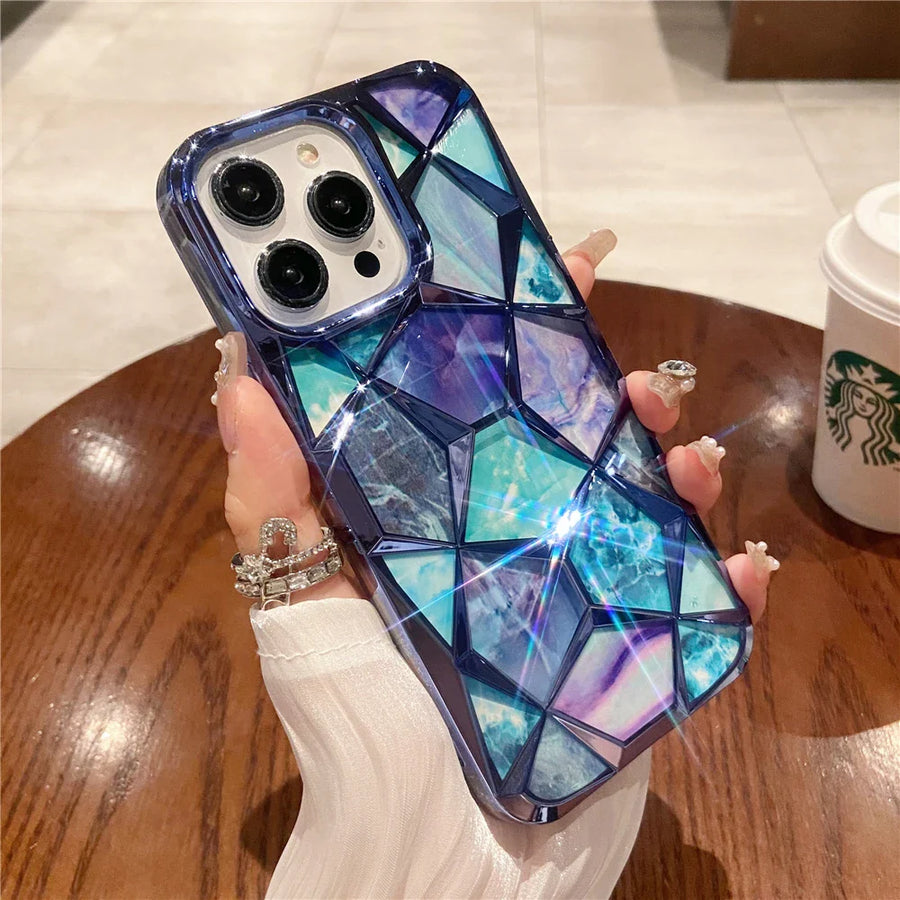 Geometric Colorful Marble iPhone Case - Image 6