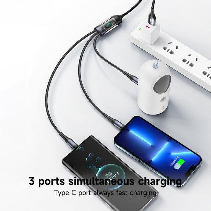 3in1 Digital Display Quick Charging Universal Charging Cable