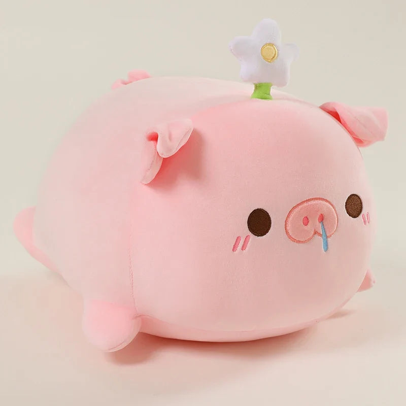 Petal Piggy Kawaii Flower Plush Pillow