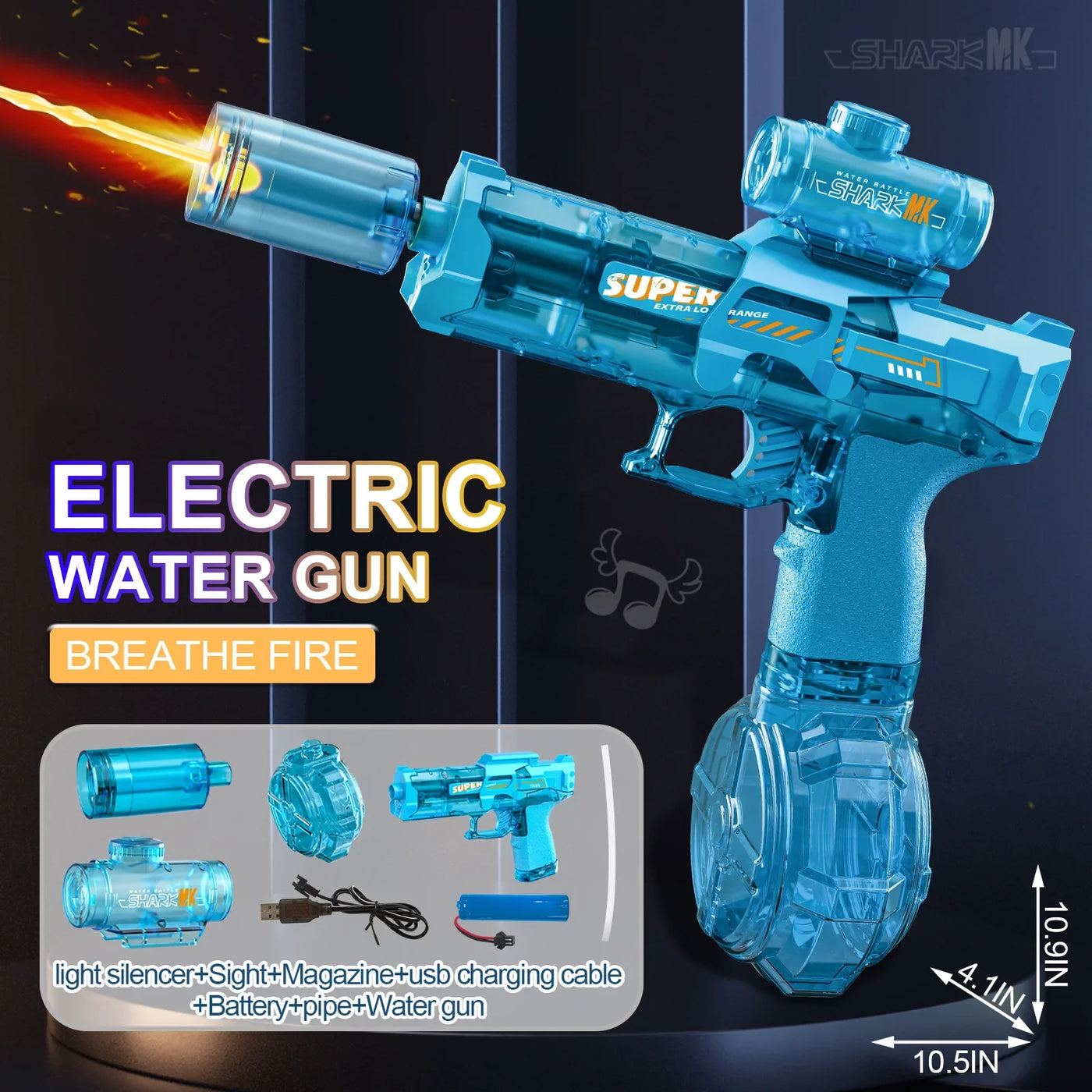 Electric Flame Effect Water Spray Blaster Toy Gun - Image 6
