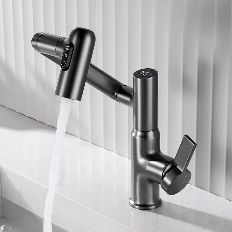 Digital Temperature Full Rotation Ultra Spin Basin Faucet - Image 1