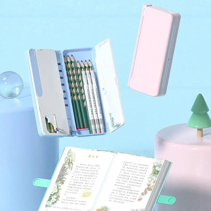 Note Keeper Foldable Book Holder Pencil Box - Image 0