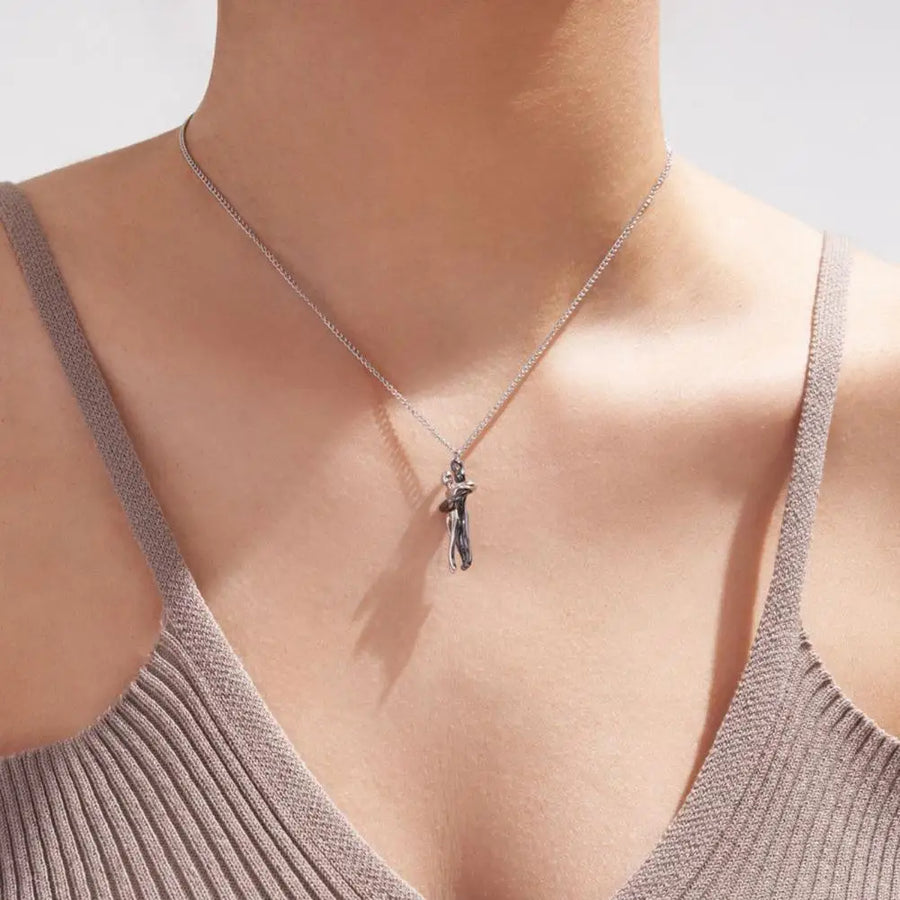 Love Forever Hug Cute Couple Necklace - Image 7