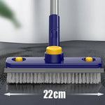 2in1 V-Shaped Long Handle Floor Scrub Edge Cleaner Brush