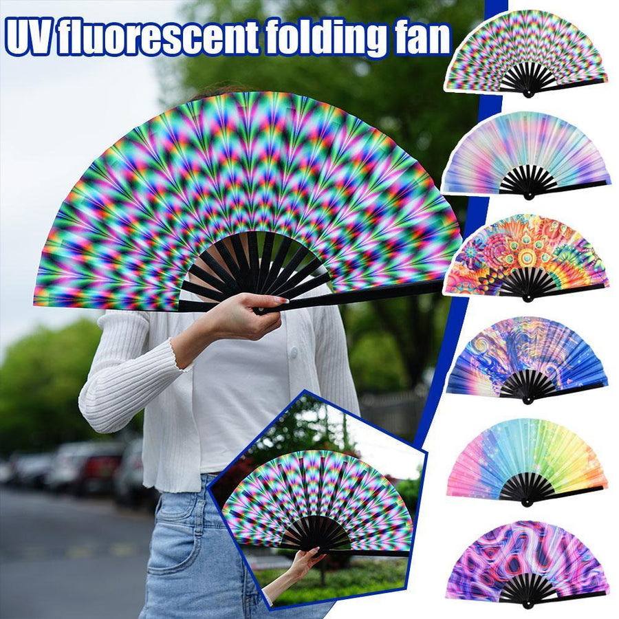Reflective Japanese Style Folding Hand Fan - Image 2