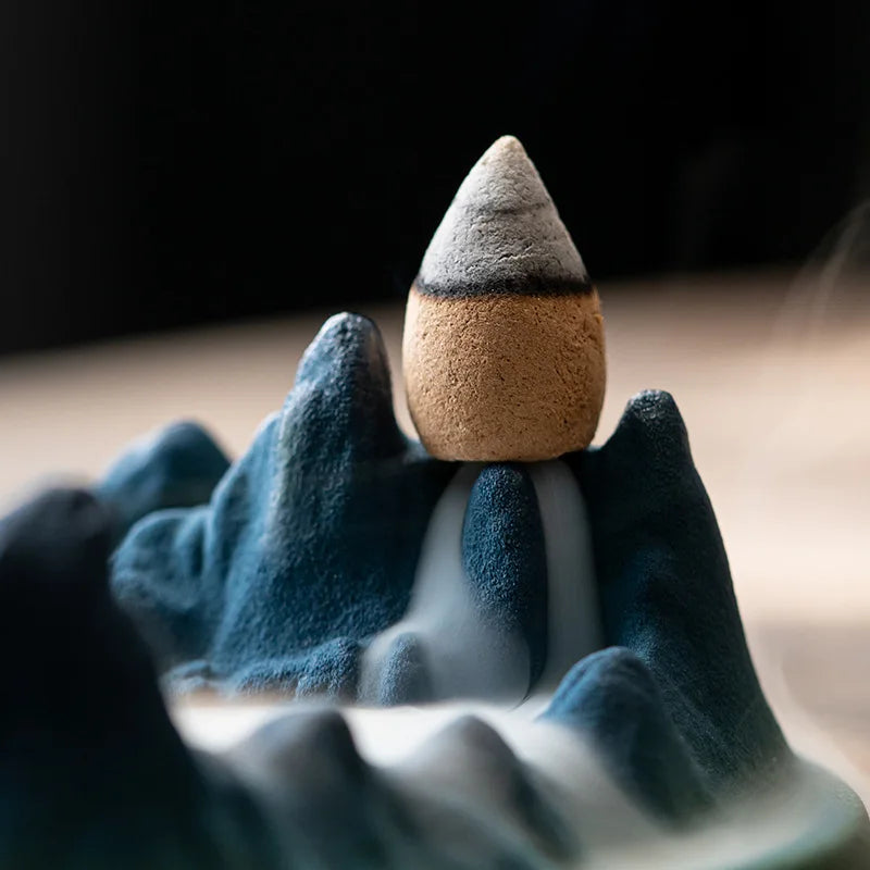 Mistic Mountain Ceramic Waterfall Incense Burner - Image 3