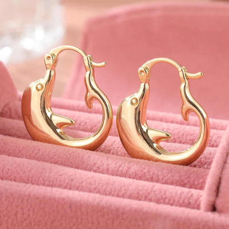 Dolphin Hoop Ocean Inspired Earrings - Image 3