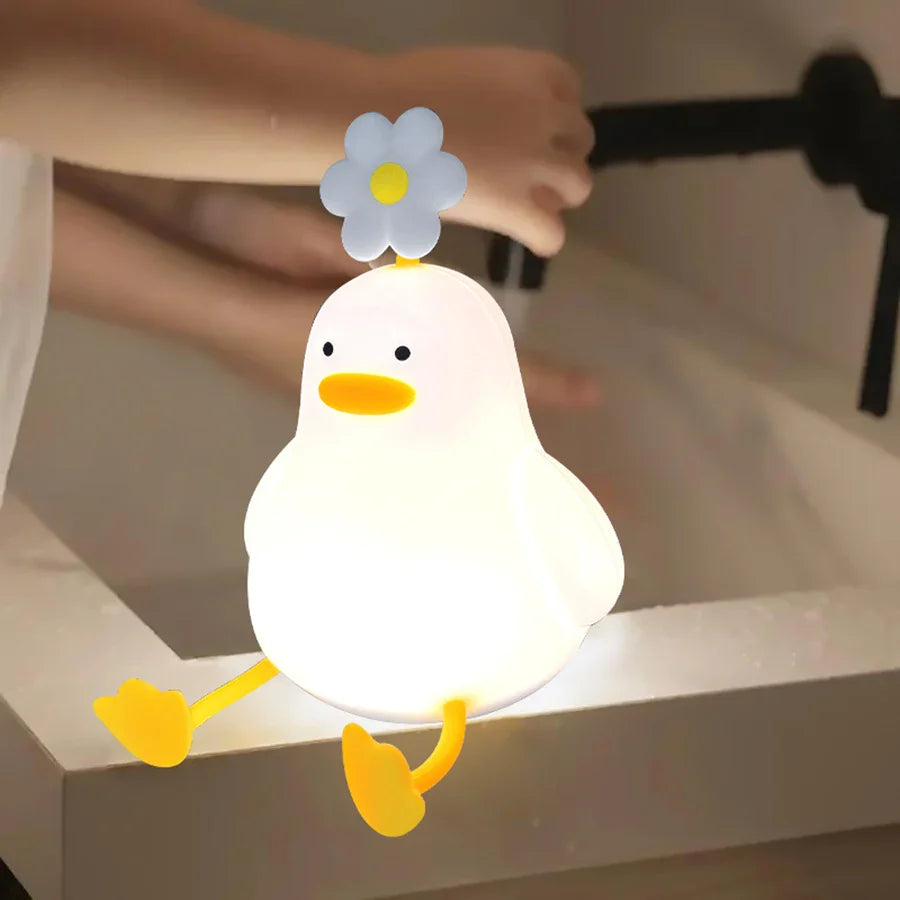 Cute Flower Duck Phone Holder Night Lamp - Image 1