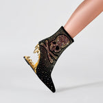 Tiger Gleam Rhinestone Skull High Heel Shoes