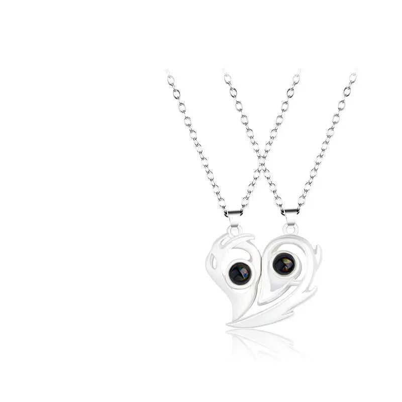 I Love You Magnetic Projection Couple Necklace Set - Image 8