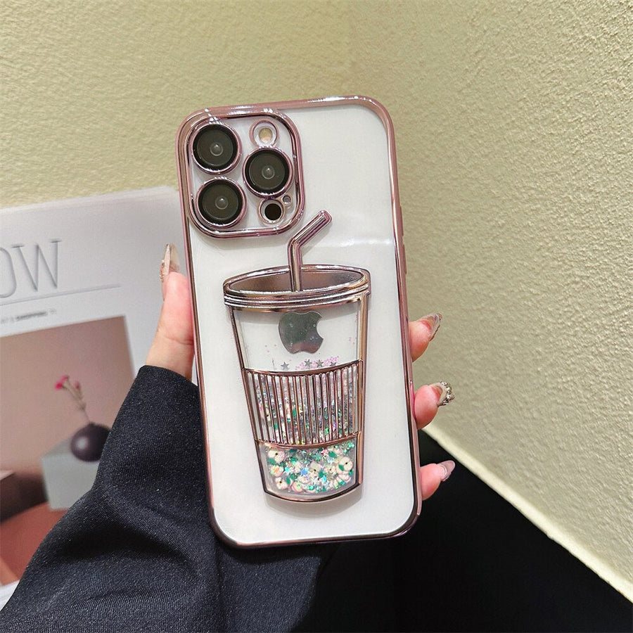 Glitter Star Drink Cup iPhone Case - Image 4