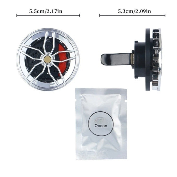Stylish Wheel Air Vent Rotatable Aromatherapy Car Air Freshener - Image 2