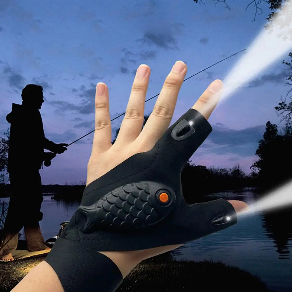 Guanti Con Luci LED A LED Dita Scoperte Per Pesca – Regalo Utile E Originale Per Uomo E Donna