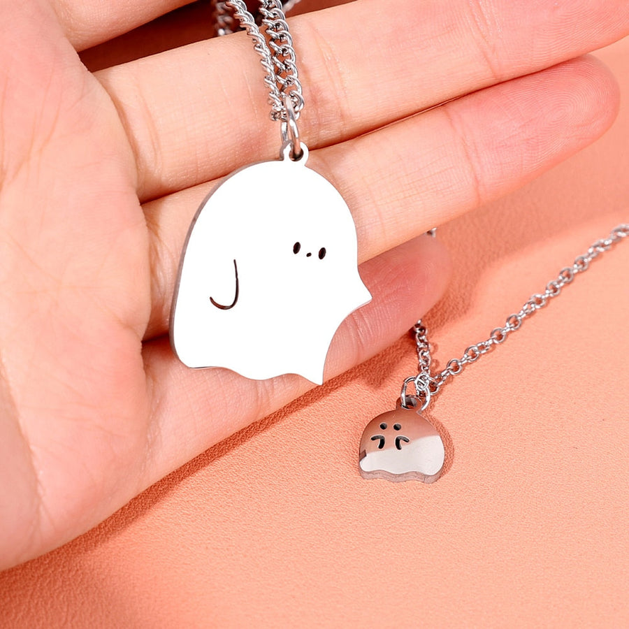 Cute Little Ghost Couple Necklace - Image 5
