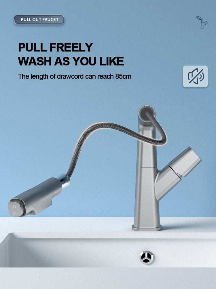 Futuristic Rotating European Pull Out Faucet - Image 2