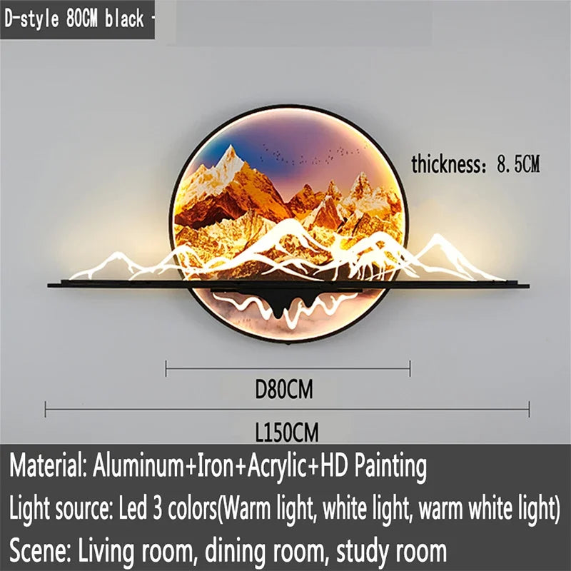 Mountain Sunset Scene LED Wall Lamp