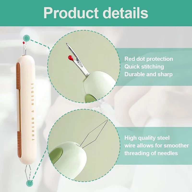 Dual-Purpose Needle Threader Seam Ripper Tool - Image 4