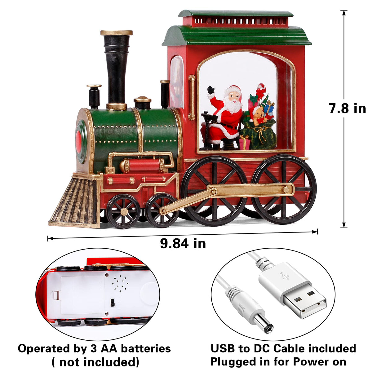 Santa Claus Christmas Train Music Box