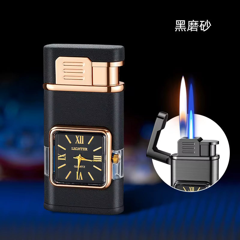 Dual Flame Built-in Watch Butane Gas Lighter - Image 9