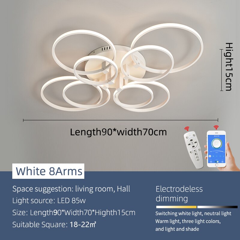 Modern Art Shapes Smart Home LED Chandelier - Image 14