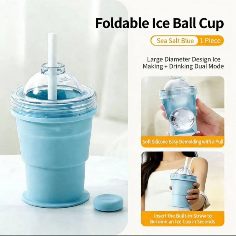 RoundRoll Foldable Silicone Ice Ball Drink Cup - Image 10