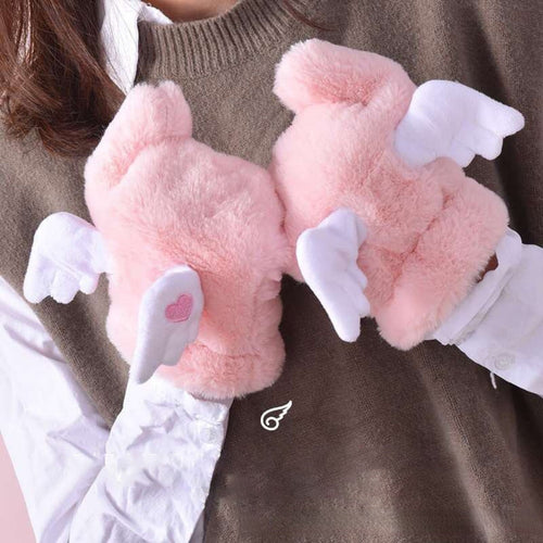 Angel Wings Warm Cute Gloves - Image 0