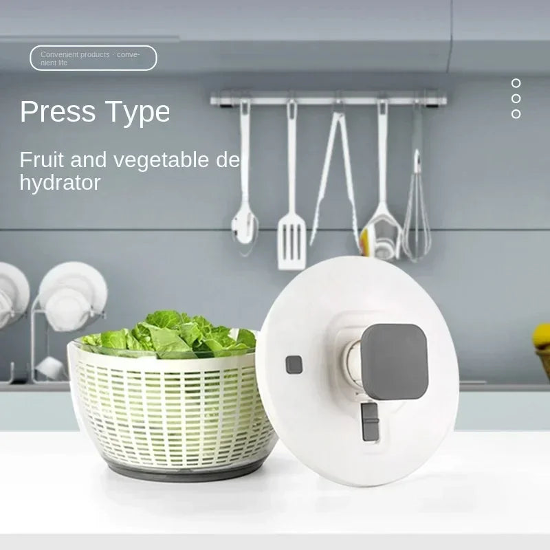 Compact One-Hand Spin Salad Spinner Dryer Bowl - Image 4