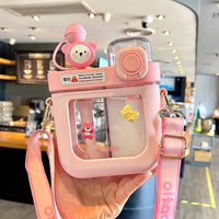 Leak-Proof Double Straw Cartoon Kids Water Bottle - Image 15