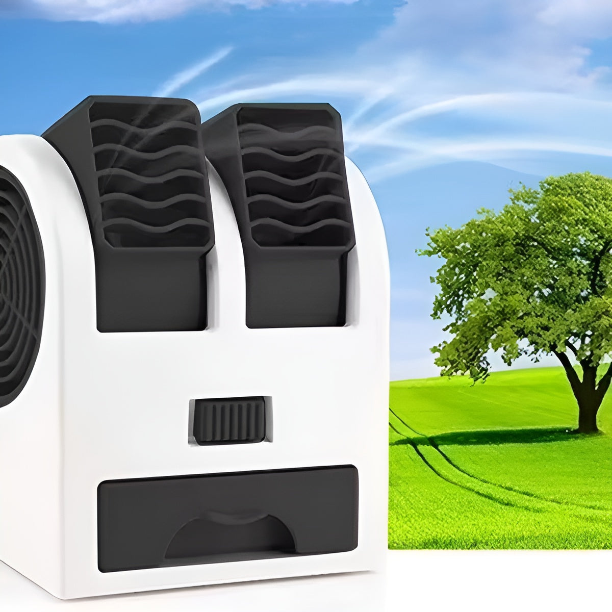 Dual-Outlet Turbo Cooling Desk Humidifier Fan - Image 1