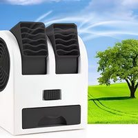 Dual-Outlet Turbo Cooling Desk Humidifier Fan - Image 1