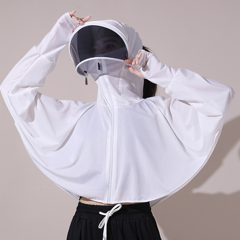 Ice Silk UV Protection Hooded Windbreaker Jacket - Image 2