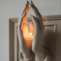 Praying Hands Nordic Wall Candle Holder - Image 1