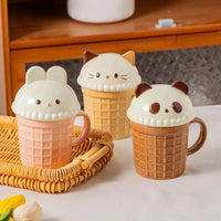 Cartoon Ice Cream Animal Ceramic Mug - Image 0