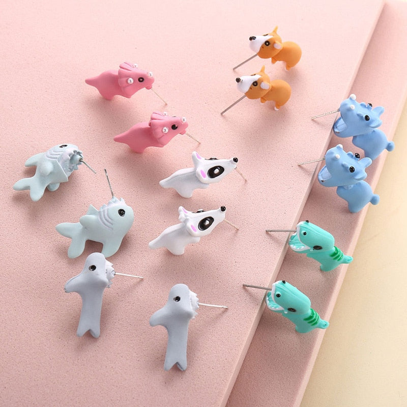 Animal Bite Cartoon Creative Earrings