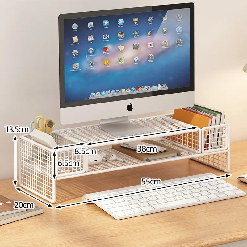 Eye Level Height Adjustable Monitor Shelf Organizer