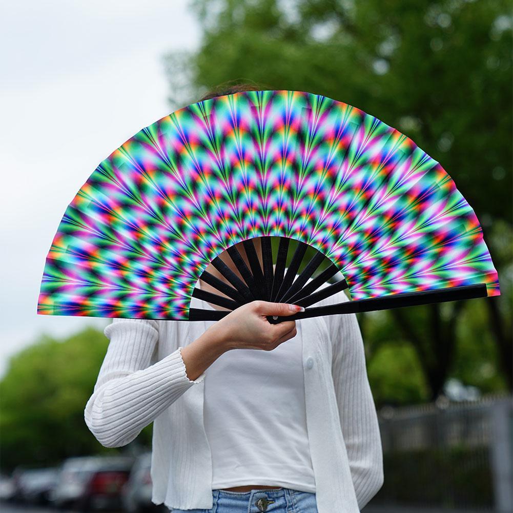 Reflective Japanese Style Folding Hand Fan