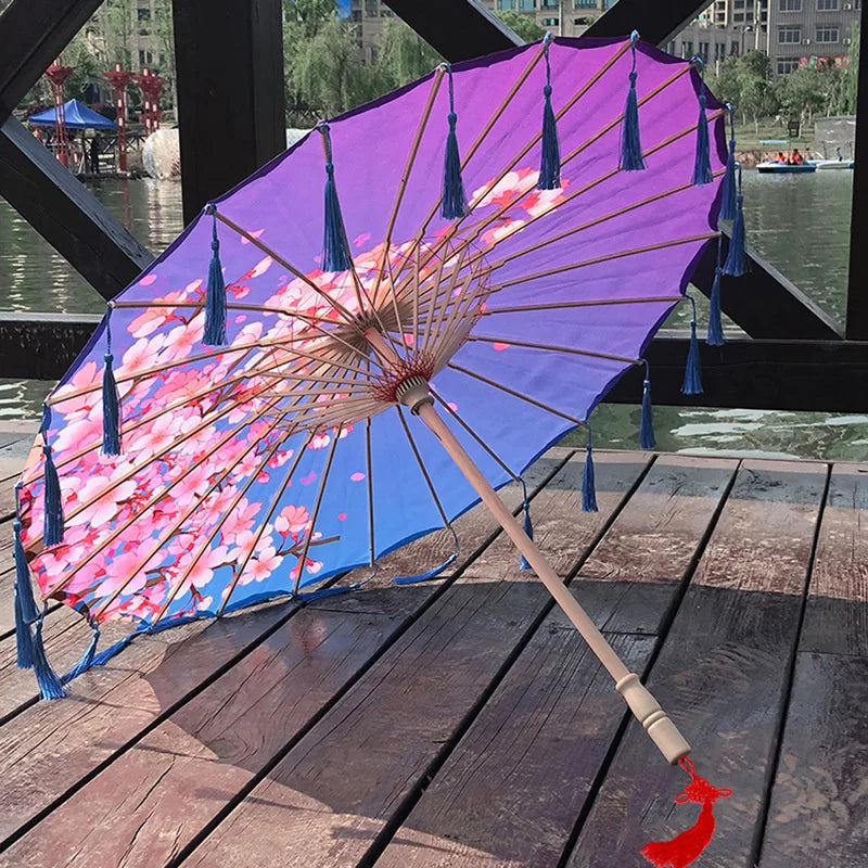 Bamboo Handmade Vintage Paper Umbrella - Image 7