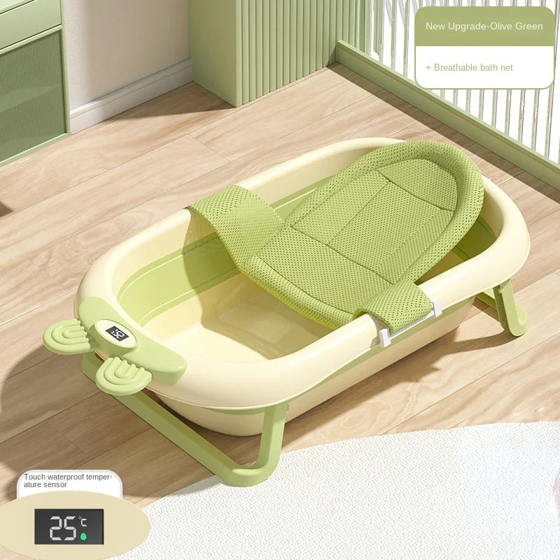 Foldable Temperature Sensor Display Baby Bathtub - Image 8