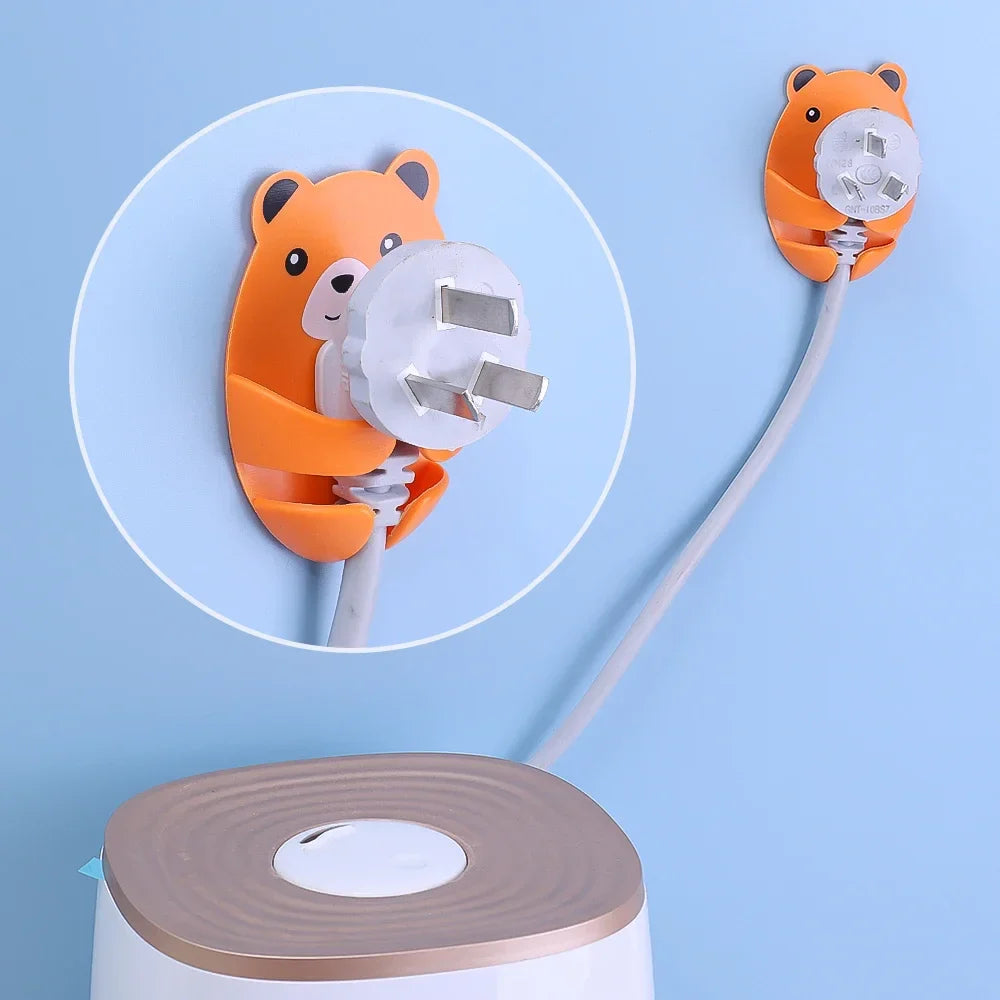 Bear Hug Self-Adhesive Wall Plug Holder