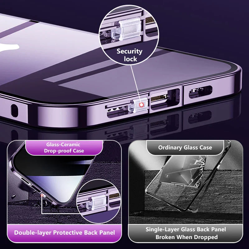 Invisible Shield Full Cover Anti-Peep Privacy  Magnetic Phone Case - Image 3