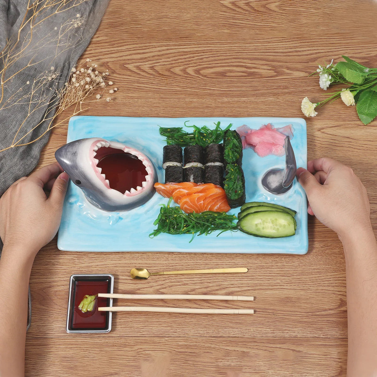 Shark Bite Sushi Serving Platter