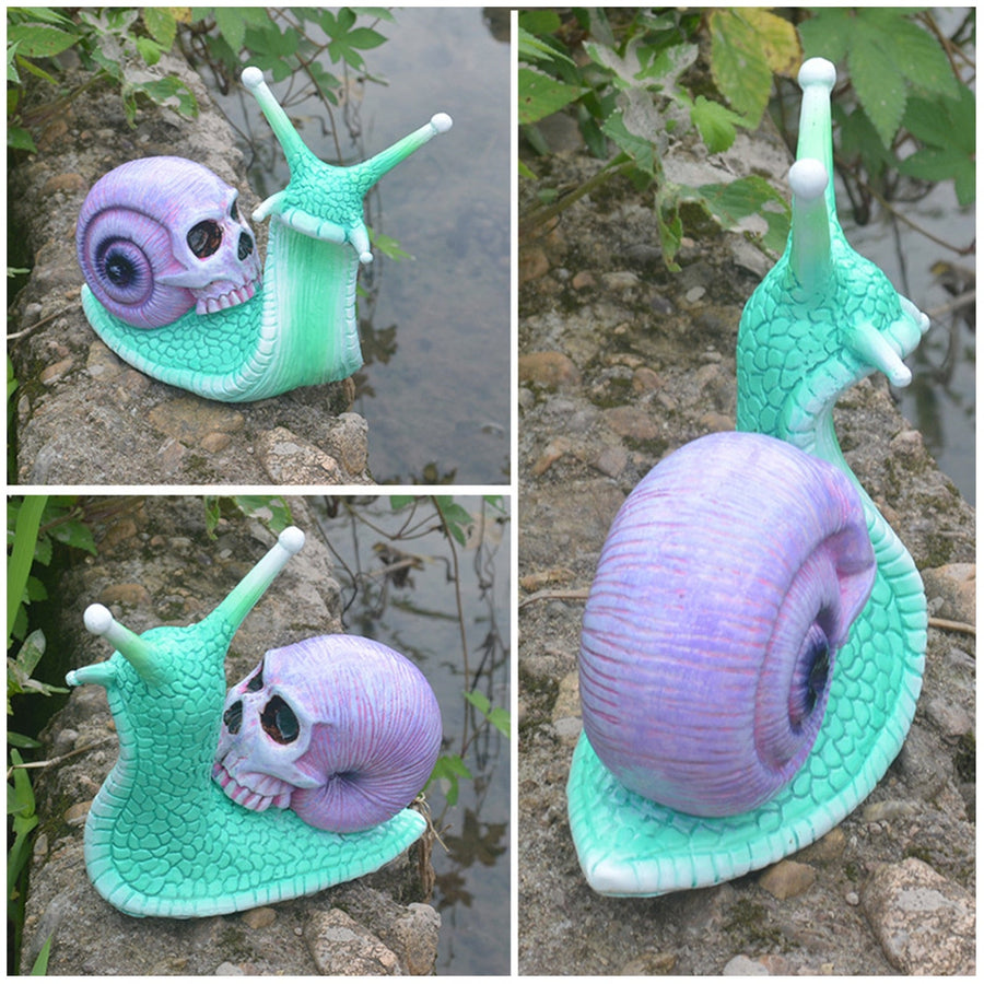 Snail Skull Halloween Patio Sculpture - Image 1