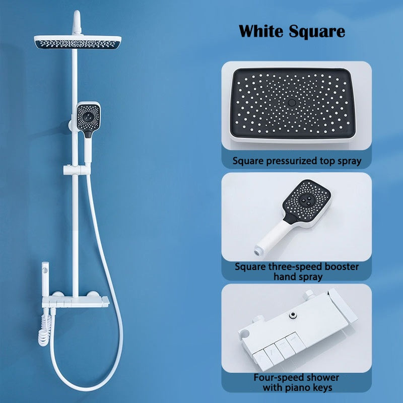 Elegant Piano Style Rainfall Bathroom Shower Set - Image 16