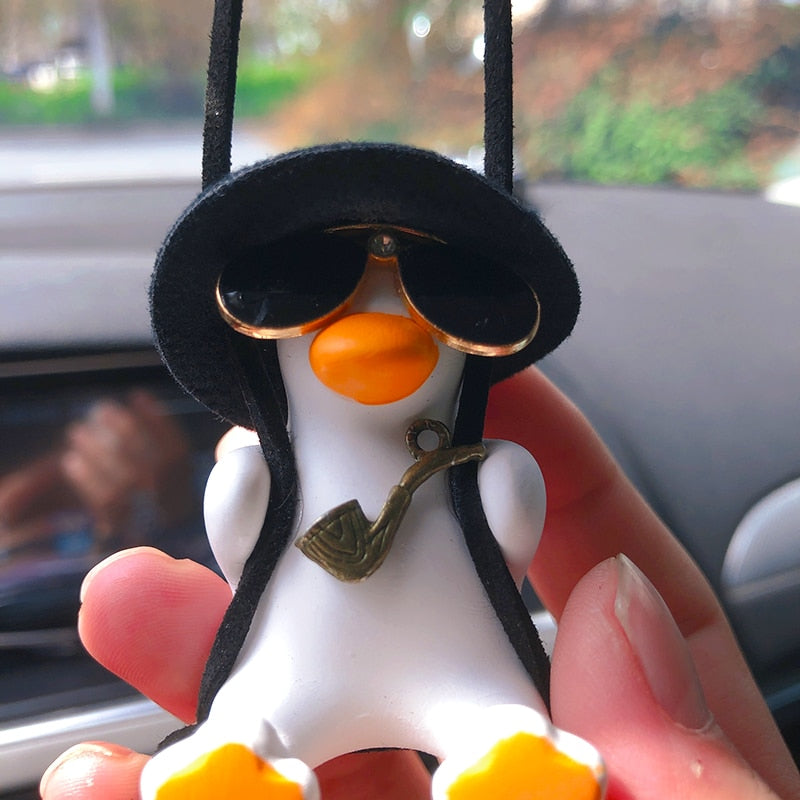 Fancy Duck Car Front Mirror Decor - Image 1